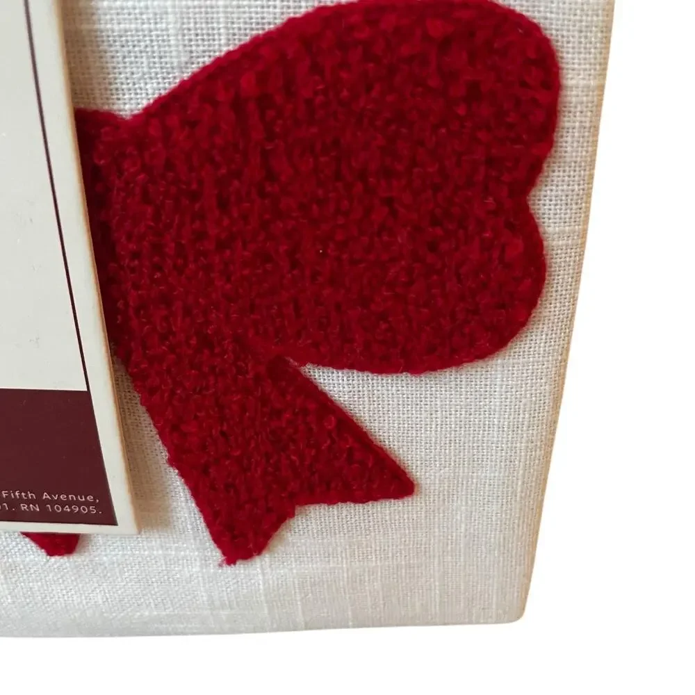 Ridgefield Coquette TUFTED RED BOW Shower Curtain 72